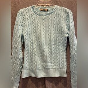 525 America Sky Blue Cable Knit Sweater